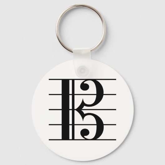 Alto Clef over Personeel Sleutelhanger (Voorkant)