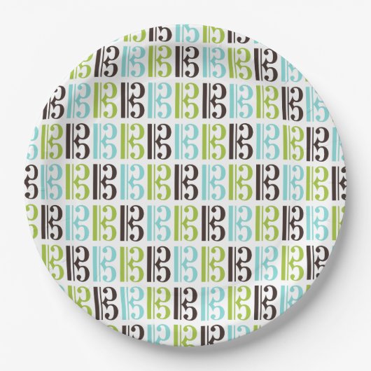 Alto Clef Pattern Papieren Bordje (Voorkant)