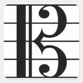 Alto Clef Vierkante Sticker (Voorkant)