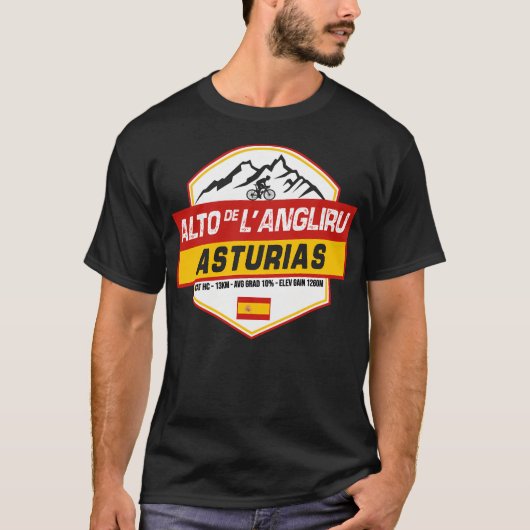 Alto De L'Angliru Fietsen Spanje T-shirt (Voorkant)