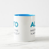 Alto mok, alto cadeau mok, Alto cadeau koor lid Tweekleurige Koffiemok (Center)