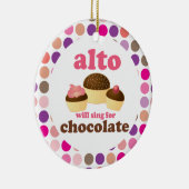 Alto Music Choir Singer Funny Chocolate Keramisch Ornament (Rechts)