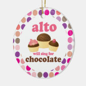 Alto Music Choir Singer Funny Chocolate Keramisch Ornament (Links)