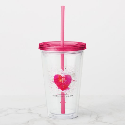 Alto Musical Heart Singing Part Acryl Drinkbeker (Voorkant)