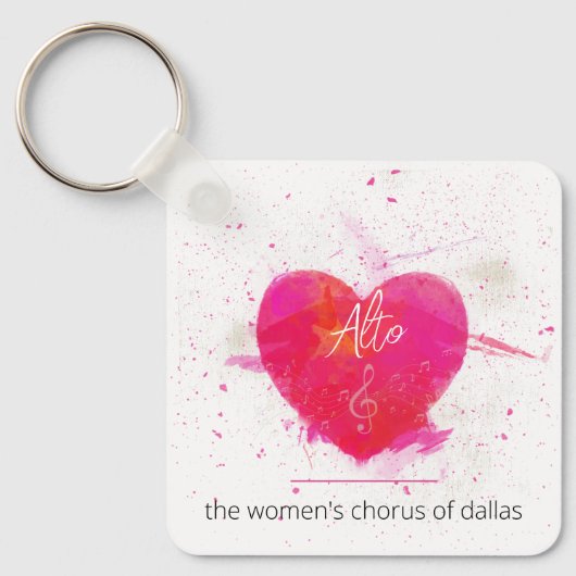 Alto Musical Heart Singing Part Sleutelhanger (Voorkant)