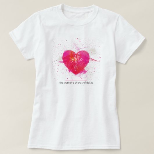 Alto Musical Heart Singing Part T-shirt (Design voorkant)