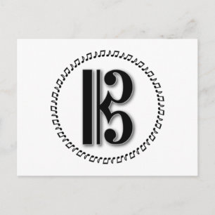 Alto of Tenor Clef Music Note Design C Clef Briefkaart
