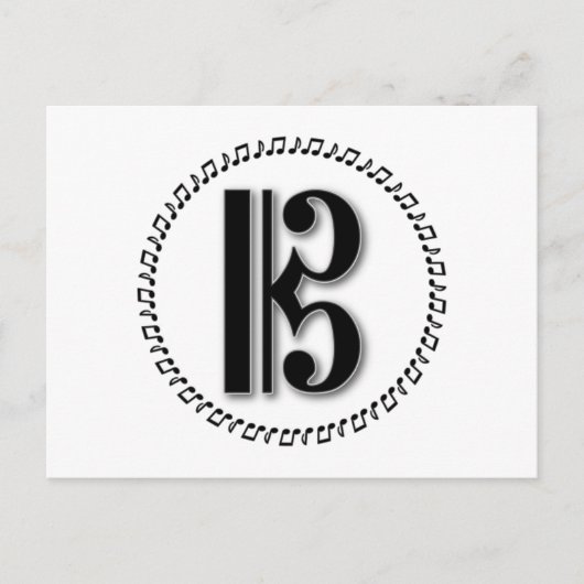 Alto of Tenor Clef Music Note Design C Clef Briefkaart (Voorkant)