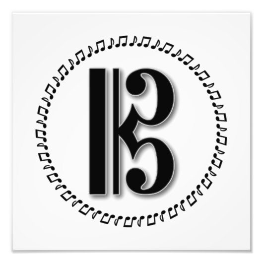 Alto of Tenor Clef Music Note Design C Clef Foto Afdruk (Voorkant)