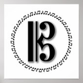 Alto of Tenor Clef Music Note Design C Clef Poster (Voorkant)