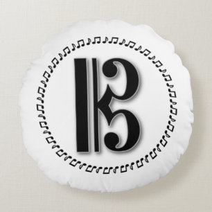 Alto of Tenor Clef Music Note Design C Clef Rond Kussen