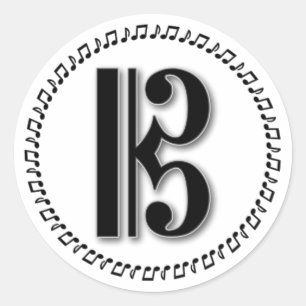 Alto of Tenor Clef Music Note Design C Clef Ronde Sticker