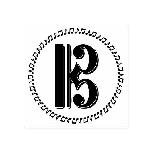 Alto of Tenor Clef Music Note Design C Clef Rubberstempel (Afrduk)