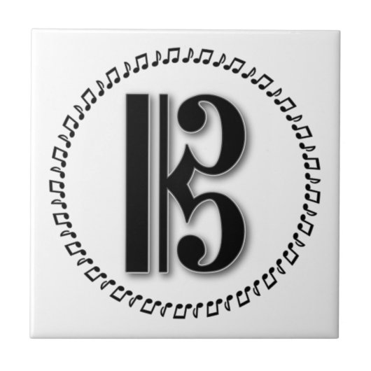 Alto of Tenor Clef Music Note Design C Clef Tegeltje (Voorkant)