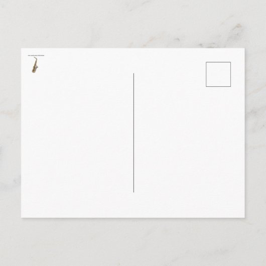 Alto saxofone briefkaart (Achterkant)
