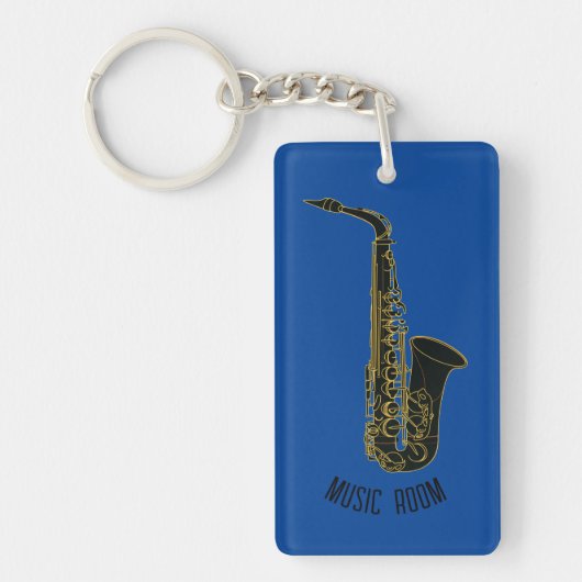 Alto Saxofoon Muziekzaal Sleutelhanger (Voorkant)