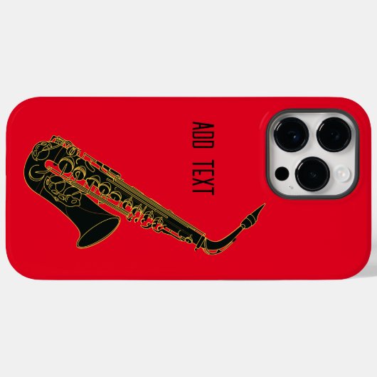 Alto Saxofoon op Red Case-Mate iPhone Case (Achterkant (horizontaal))