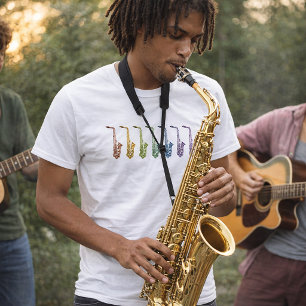 Alto Saxofoon Regenboog T-shirt