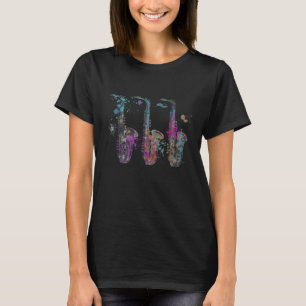 Alto Saxophone Instrument Silhouette Alto Saxophon T-shirt