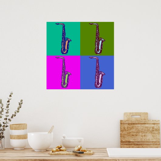 Alto Saxophone Pop Art Poster (Keuken)