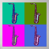 Alto Saxophone Pop Art Poster (Voorkant)