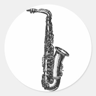 Alto Saxophone Ronde Sticker