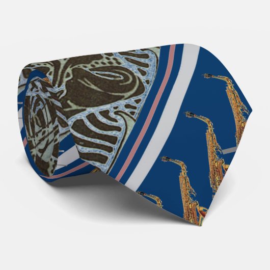 Alto Saxophone Stropdas met Art Noveau Pattern (Opgerold)