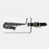 Alto Saxophone: zwarte tekst in Word Art Bagagelabel (Voorkant horizontaal)