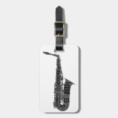 Alto Saxophone: zwarte tekst in Word Art Bagagelabel (Voorkant verticaal)