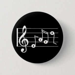 Alto Singer Musical Button (zwart)