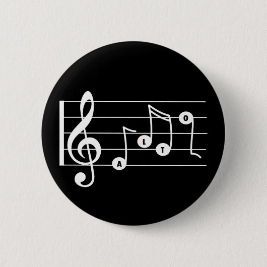 Alto Singer Musical Button (zwart) (Voorkant)
