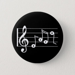 Alto Singer Musical Button (zwart)