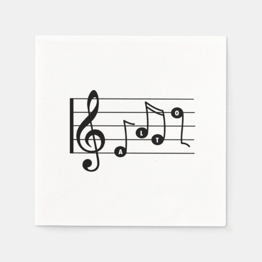 Alto Singer Musical Cocktail servet (Voorkant)