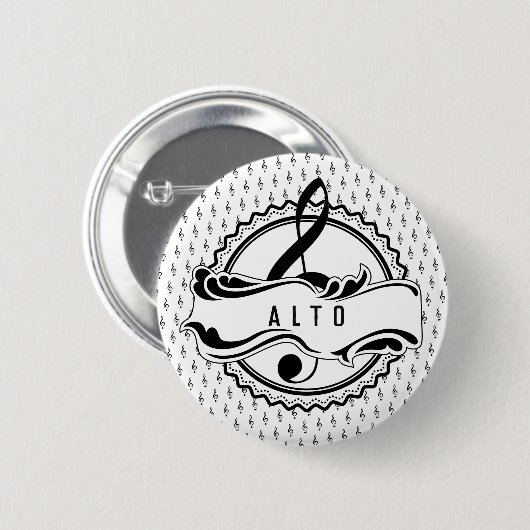 Alto Singer Musical Note Button (Voorkant /achterkant)