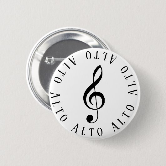 Alto Singer Treble Clef Button (Voorkant /achterkant)