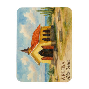 Alto Vista Aruba aquarel Magneet