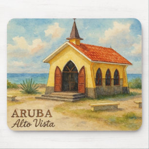 Alto Vista Aruba aquarel Muismat