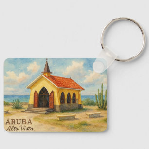 Alto Vista Aruba aquarel Sleutelhanger