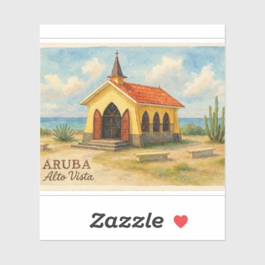 Alto Vista Aruba aquarel Sticker (Vel)