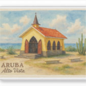 Alto Vista Aruba aquarel Sticker (Voorkant)