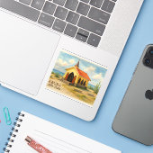 Alto Vista Aruba aquarel Sticker (Laptop met iPhone)