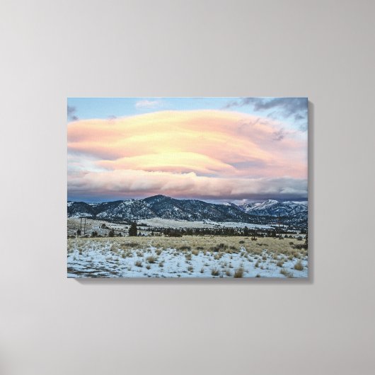 Altocumus Standing Lenticular Clouds Canvas Afdruk (Voorkant)