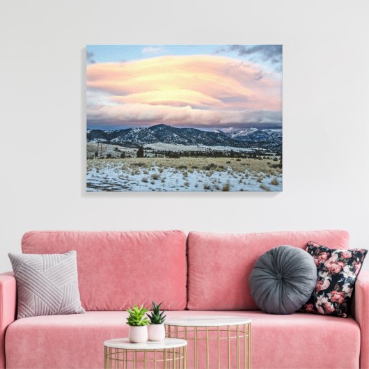 Altocumus Standing Lenticular Clouds Canvas Afdruk (Insitu (Woonkamer))