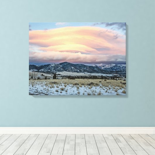 Altocumus Standing Lenticular Clouds Canvas Afdruk (Insitu (Houten vloer))