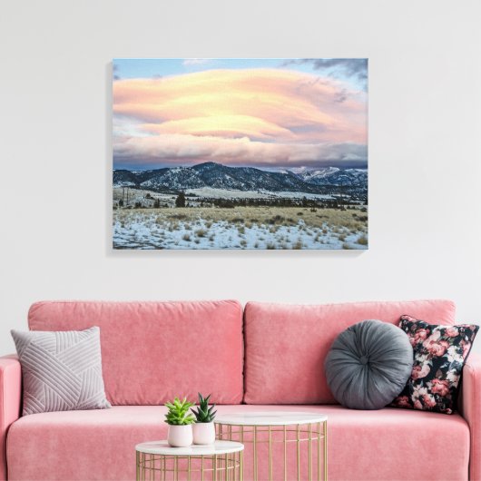 Altocumus Standing Lenticular Clouds Canvas Afdruk (Insitu (Woonkamer))
