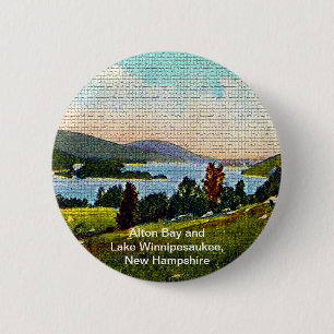 Alton Bay en Lake Winnipesaukee, New Hampshire Ronde Button 5,7 Cm