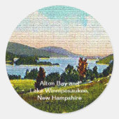 Alton Bay en Lake Winnipesaukee, New Hampshire Ronde Sticker (Voorkant)