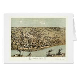 Alton, IL Panorama Map - 1867