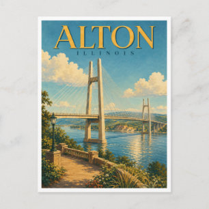 Alton Illinois Clark Bridge GeoSaga Briefkaart