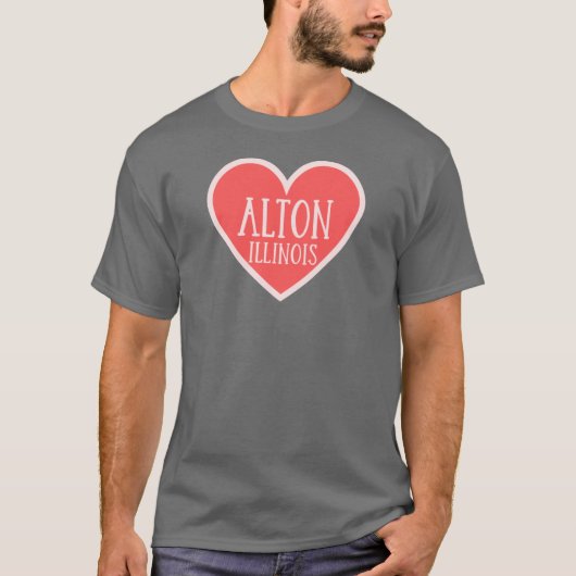 Alton Illinois Schattige Hart te groot T-shirt (Voorkant)